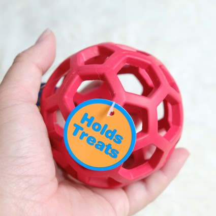蝦皮--美國JW 天然橡膠洞洞球(S)  寵物益智玩具